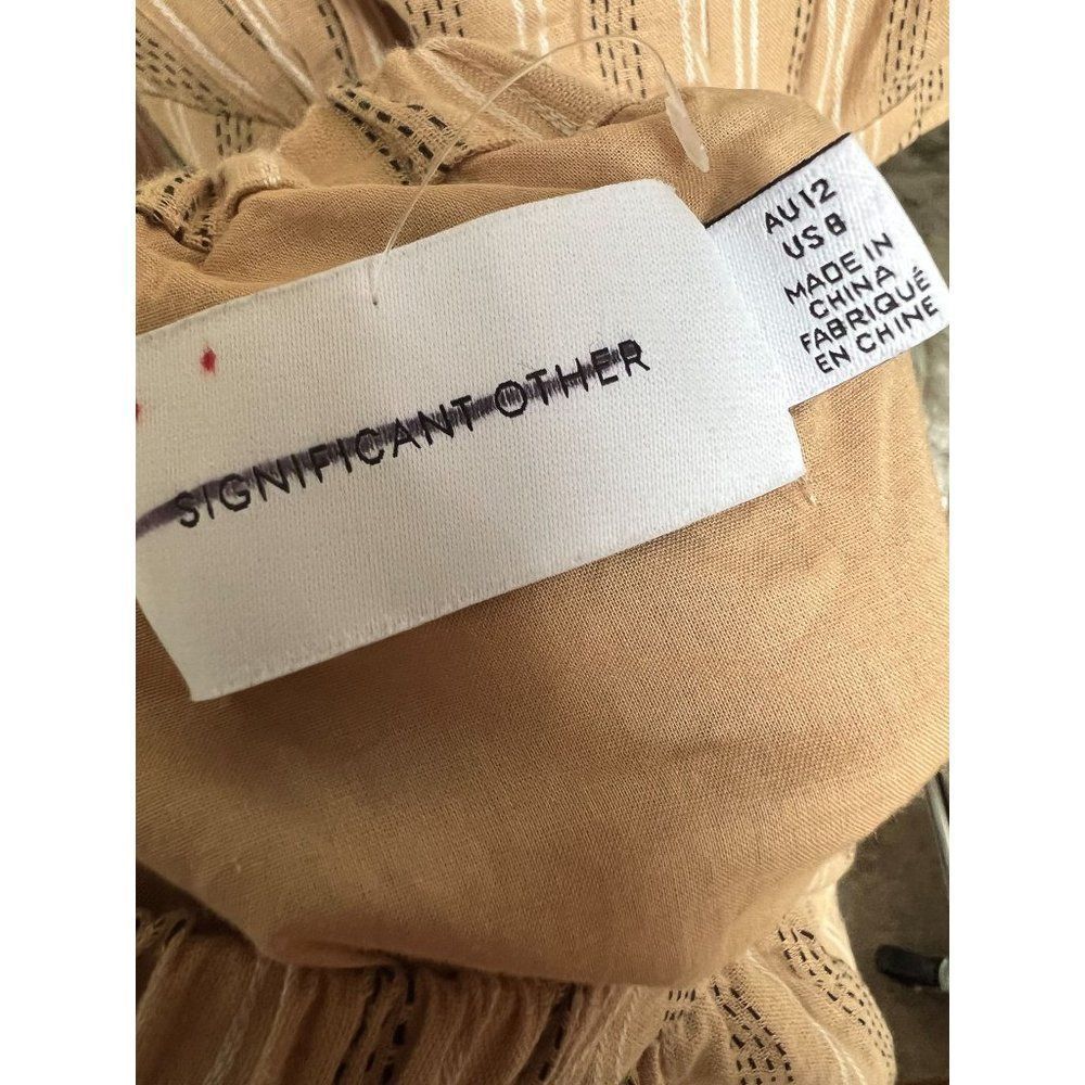 Anthropologie Tan Striped Maxi Dress - Picture 10 of 14